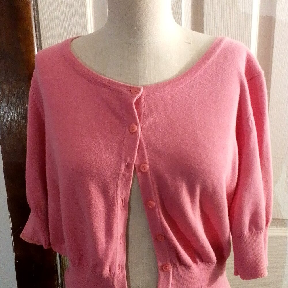 Liz Claiborne Poetcore salmon cardigan button up. Size 14